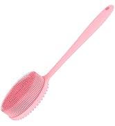 MateeyLife Silicone Body Scrubber Exfoliator with Handle, Gentle Back Scrubber for Shower, Shower Brush for Body, Bath Back Brush for Shower, Silicone Loofah Body Scrubber, Bath Scrubber for Body