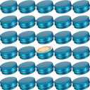 0.5 oz Screw Top Aluminum Tin Jar with Screw Lid and Blank Labels (Lake Blue - Pack of 32)