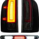 Tail Light + 3rd Brake Cargo Lamp for Chevy Silverado 1500 07-13, 2500 & 3500 HD 07-14, GMC Sierra 3500 HD 08-14, High Mount Stop Third Light Rear LED Taillight, 25958482 25958483 GM2800207 GM2801207 (Gray)