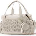 mommore Diaper Bag Tote, Large Capacity Travel Diaper bags, Hospital Bag for Labor Delivery, Baby Bag with Pacifier Case | Hospital Bag, for Labor Delivery, Baby Bag, with Pacifier Case (Light Beige)