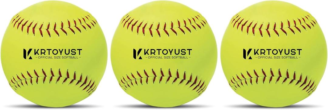 KRTOYUST Softball Ball,11" & 12" Official Size Softballs Great for Practice Training - Comply with Official Size and Weight Standard