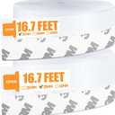 33.5 Ft Weather Stripping Door Seal Strip, Silicone Tape for Draft Stopper, Self Adhesive Shower Door Bottom Seal and Insulation Strip for Door Frame, Windows and Glass Gaps (Transparent, 25+35mm)