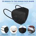 60/100 Pcs KN95 Face Mask for Adults,5 Layer Cup Dust Safety Masks, Filter Efficiency95%,with 10/20 Adjustable Mask Holder (100-a2 Black)