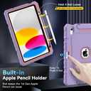 Grifobes for iPad A16 Case 11th Generation 11 inch 2025 / iPad 10th Generation Case 10.9 inch 2022, Heavy Duty Military Grade Shockproof Cover with Pencil Holder for i Pad 11/10 Gen (Purple)
