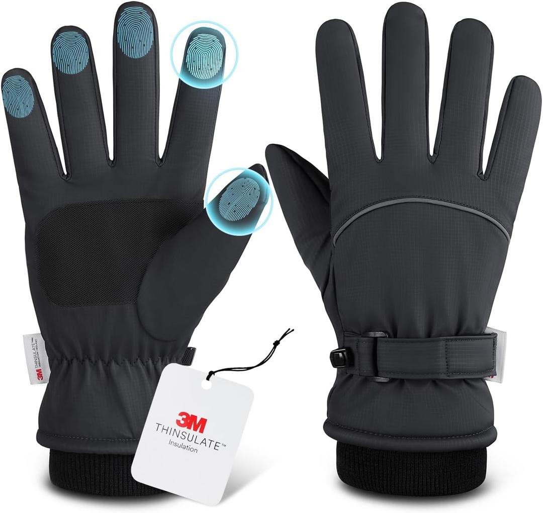 Fratres Winter Ski Gloves for Men and Women,Upgraded Windproof Cold Weather Thermal with Touchscreen Fingers for Outdoor Sports