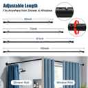 Heavy Duty Shower Curtain Rod - 42 to 60" Adjustable,3-In-1 Installation (No Drilling, Adhesive Or Screw In Mount),Non-Slip Rust-Resistance Tension Rod for Bathroom,Closet,Kitchen,Doorways