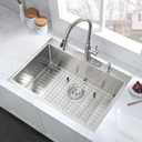 28 Inch Drop In Kitchen Sink Single Bowl, 28x22 Topmount 16 Gauge Stainless Steel Kitchen Sink Brushed Nickel Deep Basin 28x22x10