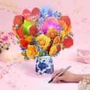 Elegant Roses Light and Music Pop Up Card, 12 Inches Flowers 3D Greeting Card, Happy Mother's Day, Gift For Mother, Grandma, Mom, Stepmom, Wife, Women, Includes Envelope & Message Note