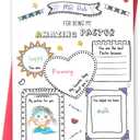 4 x Pastor Appreciation Card, Thank You Greeting Card for Pastor from Kids and Church Members, DIY Fill-in and Coloring Card with Envelope, 8 x 5.3 Inch