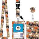 Badge Reels Retractable with Carabiner Reel Clip, ID Name Tag Work Badge Holder Belt Ferrule, Identity ID Badge Holder Cover Case for Office Work Nurse Teacher Student Gifts(Rooster Chicken)