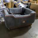 Dog Car Seat for Medium/Large Dog Booster Seat Under 60 lbs or 2 Small Dogs, Multi-Functional Pet Car Seat with Thick Cushion, 2 Safety Leashes (Gray)