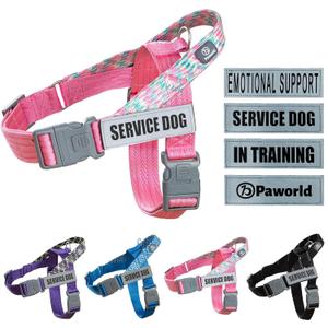 Service Dog Vest, No-Pull Service Dog Harness with 4 PCS Reflective Patches, Dog Vest Harness with Handle, Pet Harness for Small Medium Large Dogs in Training (Pink, XS) (X-Small (Chest: 17-21"))