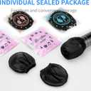 Microphone Cover 200pcs (100 pairs) Microphone Covers Disposable Individually Wrapped Mic Cover For Sanitary Mic Covers Disposable For Mic Microphone Windscreen & Pop Filters Black (200 pack- Black)