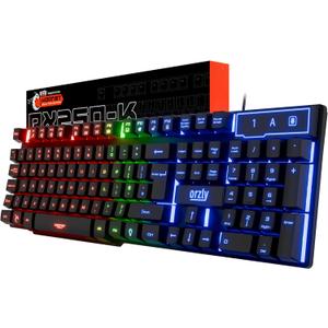 Orzly Gaming Keyboard RGB USB Wired Rainbow Keyboards Designed for PC Gamers, PS4, PS5, Laptop, Xbox, Nintendo Switch, RX-250 Hornet Edition (Black) Brand
