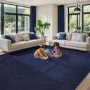 7x10 Large Area Rugs for Living Room Bedroom,Soft Memory Foam Modern Indoor Fuzzy Shaggy Rug, Low Pile Carpet for Kids Room Nursery Home Decor, Blue