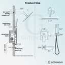 gotonovo Shower System with Tub Spout Wall Mounted Rain Shower Head and Handle Combo Shower Faucet Set with Valve, 8 Inch, Matte Black