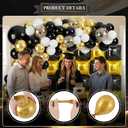 Graduation Balloon Arch Kit 2026, 116Pcs Black and Gold Graduation Balloons 2026 with Square Foil Balloons Wall, Photo Banner, 2026 Number Balloons for Class of Graduation Party Decorations