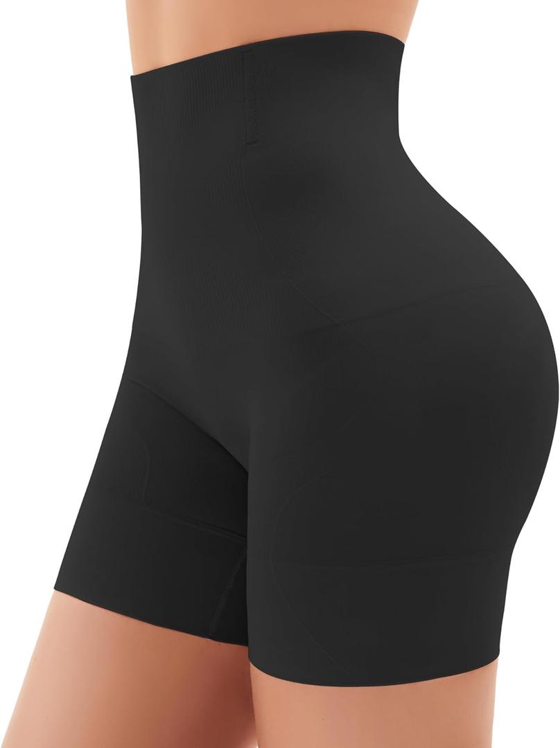 Tummy Control Shapewear for Women,Seamless High Waist Underwear, Faja Body Shaper Panties, Thigh Slimming Shorts (Black, XXL)