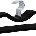 Velvet Short Neck Hangers - Heavy-Duty, Non-Slip Felt Surface, Space-Saving Design with Anti-Slip Grooves & Shoulder Shape, 360 Rotating Hooks, Durable for Coats, Shirt& Dresses (10, Black A)