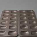 HONGBAKE Nonstick Madeleine Pan 2 Pack 12-Cavity Heavy Duty Madeleine Cookies Trays for Oven Baking, Warp Resistant Shell Shape Madeleine Mold Cake Pan, Champagne Gold