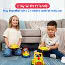 PREXTEX 2pk Remote Control Cars for 3-5 Year Old Boys - Truck & Tractor Toddler Toys