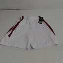 Champro Women's Standard Dri Gear Muscle Basketball Shorts, White, Cardinal, Small