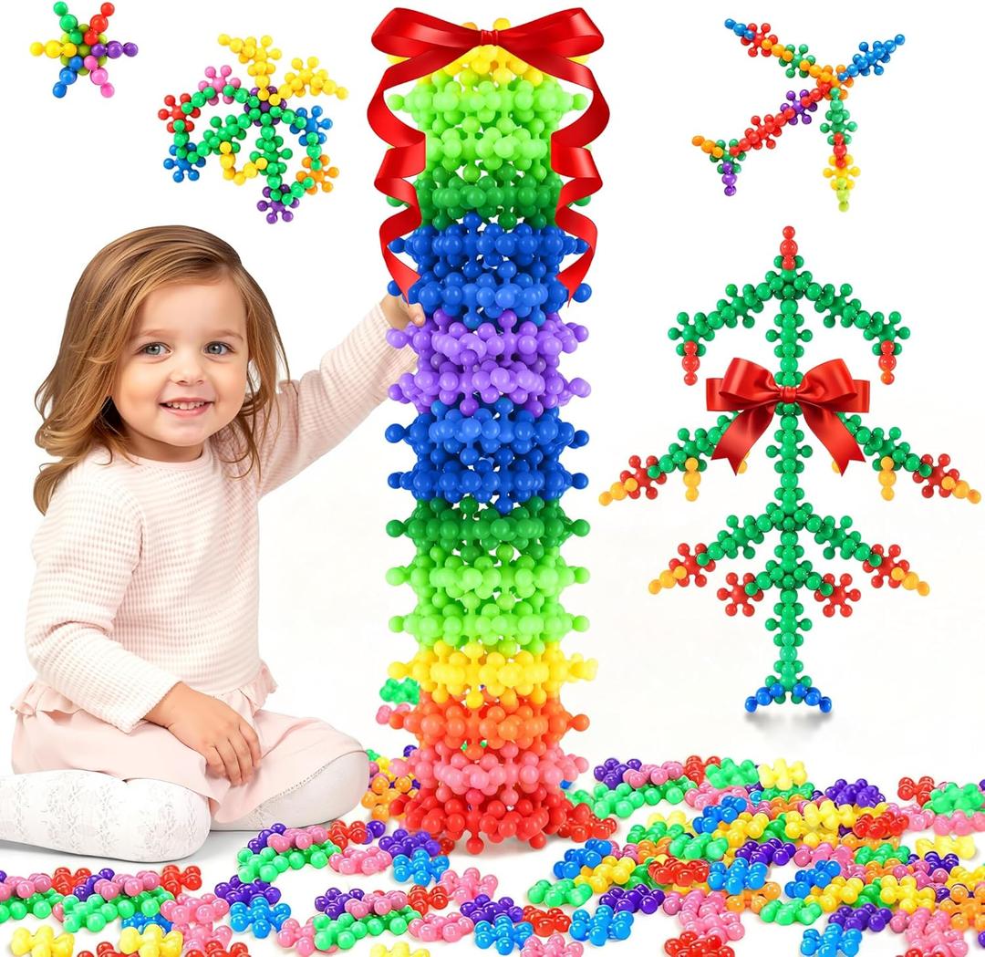 300 Pieces Building Blocks Kids STEM Toys Educational Discs Sets Interlocking Solid Plastic for Preschool Boys and Girls Aged 3+, Birthday for Boys Girls 3-5