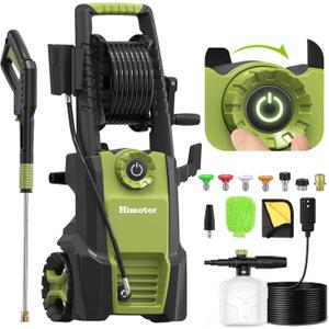 Pressure Washer with Adjustable PSI Switch, 4500PSI Max 3.0 GPM Electric Power Washer with 5 Nozzles & 500ml Foam Cannon, Portable High Pressure Washer for Cars, Fences, Patios and Driveway Cleaning