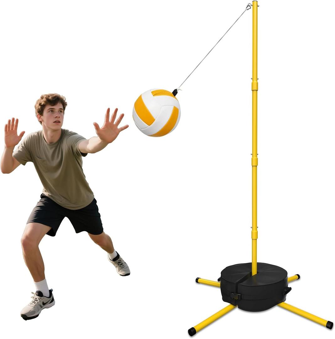 Tetherball Ball and Rope, Tetherball Set with Sturdy Base and Pole, Adjustable Tether Ball Pole for Playground, Outside Ball Games Sports for Youth & Adults
