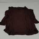 Amoretu Womens Summer Shirts 3/4 Long Sleeve V Neck Criss Cross Cold Shoulder Tops Blouse XL