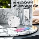 Retractable Power Strip with 6ft Extension Cord, 4 Outlets + 2 USB Ports - Portable for Travel, Home, and Office (White)
