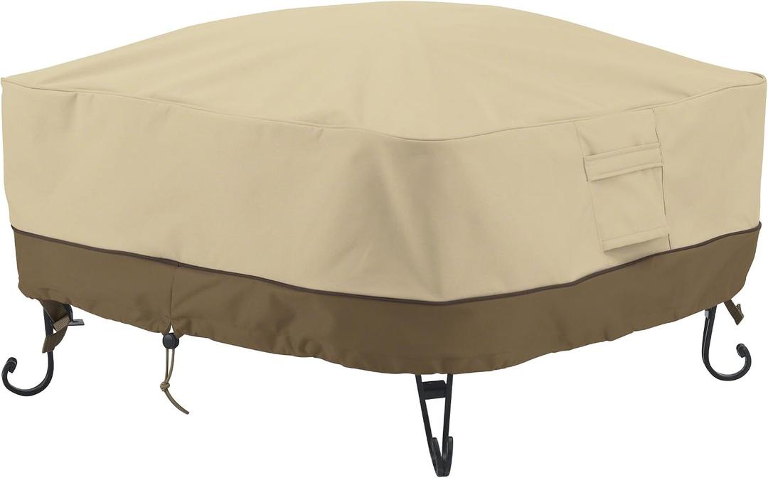 Classic Accessories Veranda Water-Resistant 36 Inch Full Coverage Square Fire Pit Cover, Patio Furniture Covers