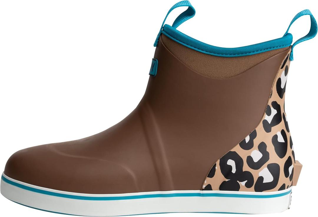 Buoy Boots Womens Waterproof Deck Ankle Rain Boots (10, Brown Cheetah)