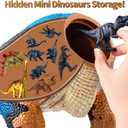 24" Large Dinosaur Toys for Kids 3-5, Big Dinosaur Tyrannosaurus rex Figure Toy with 10+ Dinosaurs Belly Storage, Gliding Wheels, Lights Sounds & Mist Spray T-Rex that eats Toy for Boys Gift