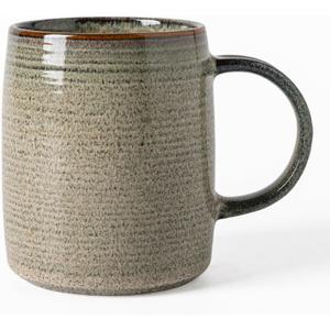 Ceramic Coffee mugs, 22 oz, Extra Large Mugs, Big Tea Cups, Large Handle, Pottery Mugs, Big Belly, Transmutation GlazeWide Bottom, Stripe Pattern, Microwave and Dishwasher Safe. (Gray)