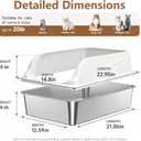 2PACK Stainless Steel Cat Litter Box, L High Sides Litter Box