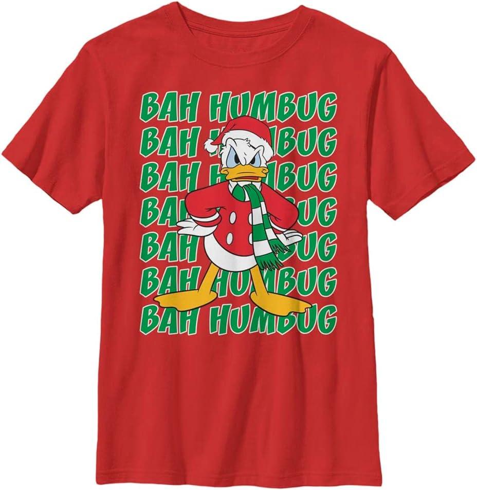 Disney Characters Donald Scrooge Boy's Solid Crew Tee (Medium, Red)