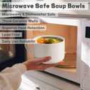 Soup Bowls with Handles & Spoons, 30oz Ceramic Ramen Bowl with Lid, Large Soup Mugs/Cups for Instant Noodle, Big Cereal Bowls for Oatmeal, Soup Containers with Lids, Set of 2, White