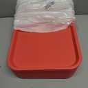 Fast Food Tray,12 Pack Plastic Serving Tray, Restaurant & Cafeteria Tray for Kitchen, Coffee Table, Party, Durable Non-Slip Black Food Trays, Reusable & Stackable,13.8x10.5 Inch (Red)