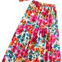 SOLY HUX Women's Boho 2 Piece Outfits Floral Print Colorful Tube Top and Ruffle Hem Maxi Skirt Set, (Multicoloured Floral, XS)