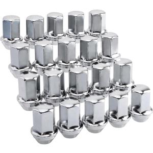 14x1.5mm 1.46 Inch 7/8 Hex OEM Factory Style Large Acorn Seat Lug Nuts Factory Wheels Replacement for Wrangler Gladiator Cherokee Grand Ram 20 Pcs (chrome)