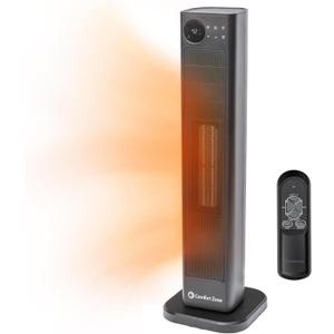Comfort Zone Oscillating Tower Space Heater with Remote Control for Indoor Use, 30 inch, Digital Adjustable Thermostat, Timer, LCD Display, Safety Tip Over Switch, Overheat Protection, 1500w, MT1030 Comfort Zone Oscillating Tower Space Heater with Remote Control for Indoor Use, 30 inch, Digital Adjustable Thermostat, Timer, LCD Display, Safety Tip Over Switch, Overheat Protection, 1500w, MT1030