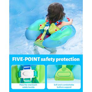 LAYCOL Baby Swimming Float Inflatable Baby Pool Float Ring with Sun Protection Canopy,add Tail no flip Over for Age of 3-36 Months (Large, Blue)