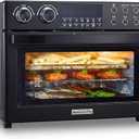 28QT Air Fryer Toaster Oven Combo, Large 12-in-1 Convection Countertop Oven with Next-Gen HeatWave Convection, 3-Layer Cooking, Rotisserie for Chicken, Fits 11" Pizza, Full Accessories, Glitter Black