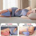 Knee Pillow for Side Sleepers, Alignment Pillows for Side Sleepers Memory Foam Leg Pillow with Sleeping revoget Alignment Pillow for Soothing Pain Relief for Sciatica - Adjustable Strap (Grid Blue)