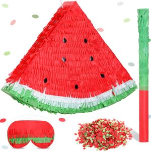 Sratte Watermelon Piata Fruit Summer Theme Includes Stick Blindfold Confetti Fruit Piata Birthday Party Decorations for Summer Tropical Party Supplies Fiestas Carnival Game