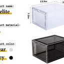 Attelite Shoe Box Organizer, Set of 6, Stackable Plastic Shoe Box with Clear Door, Shoe Storage Box Containers, For Display Sneakers, Easy Assembly, Fit up to US Size 12(13.4”x 10.6”x 7.4”)