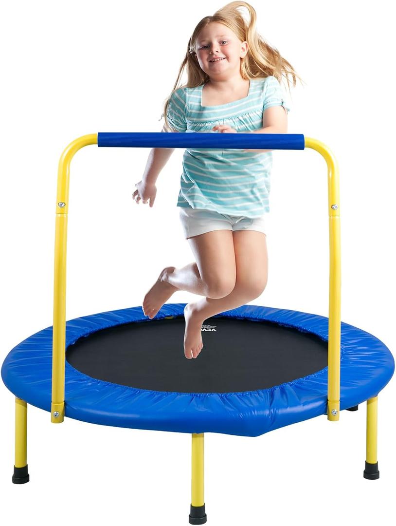 VEVOR 3FT Trampoline 36" Indoor/Outdoor for Toddlers, Foldable Mini Baby With Foam Handle, Recreational Birthday Gift
