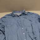 Astylish Women Denim Shirts Button Down Blouse V Neck Casual Tops, L