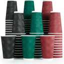 MUCHII 16 oz Paper Coffee Cups, 90 Count Multicolor Disposable Insulated Ripple Paper Cups for Hot Chocolate and Tea